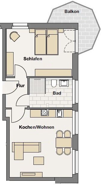 Wohnung zur Miete 730 € 2 Zimmer 58,3 m²<br/>Wohnfläche 01.04.2025<br/>Verfügbarkeit Vilsendorf Bielefeld 33609