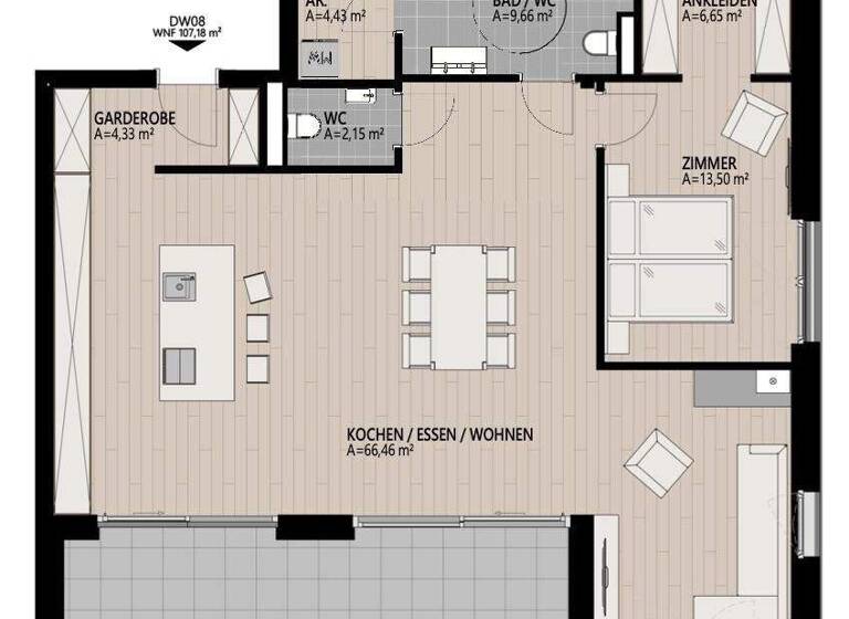 Wohnung zum Kauf - Erstbezug 830.500 € 2 Zimmer 107,2 m² 2. Geschoss Itter 6305