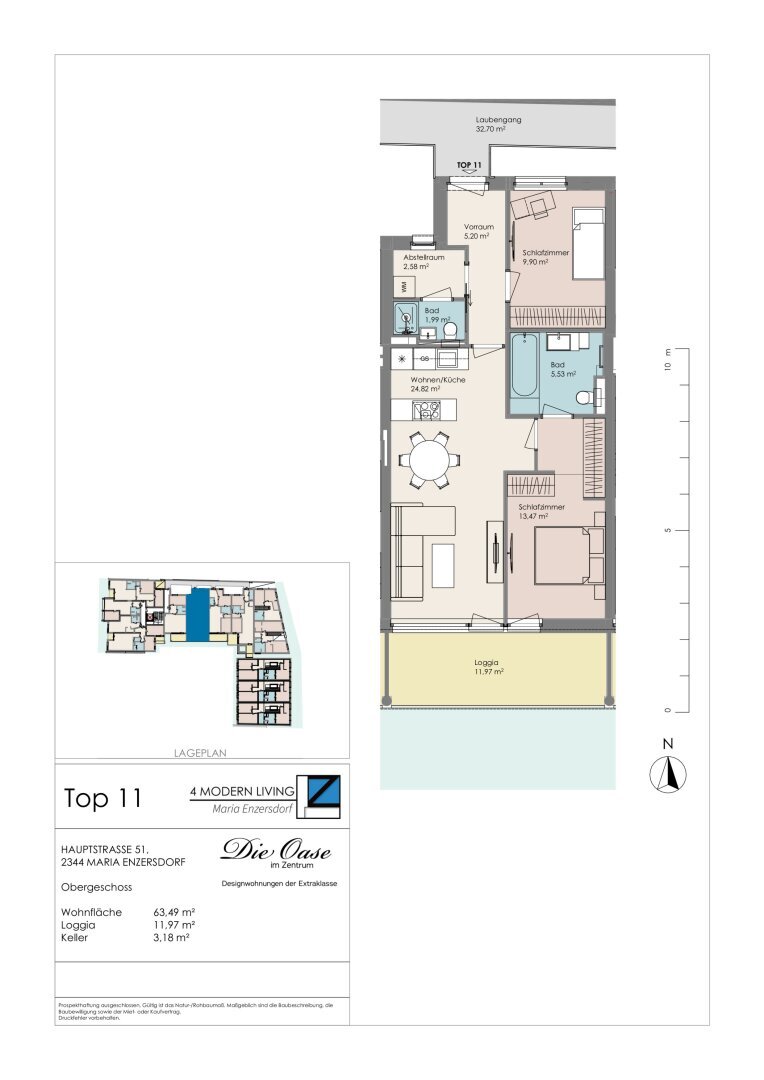 Wohnung zum Kauf 510.934 € 3 Zimmer 63,5 m²<br/>Wohnfläche 1.<br/>Geschoss Maria Enzersdorf 2344