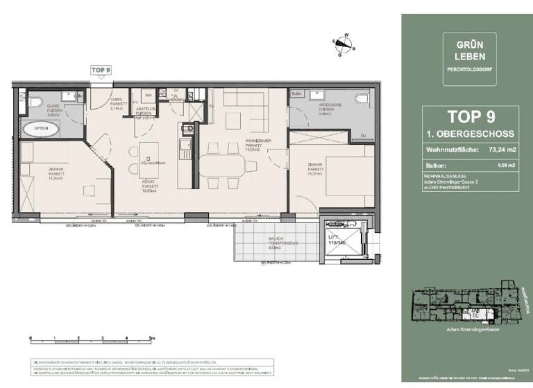 Wohnung zum Kauf 499.000 € 3 Zimmer 73,2 m² 1. Geschoss Adam-Strenninger-Gasse 2 Perchtoldsdorf 2380