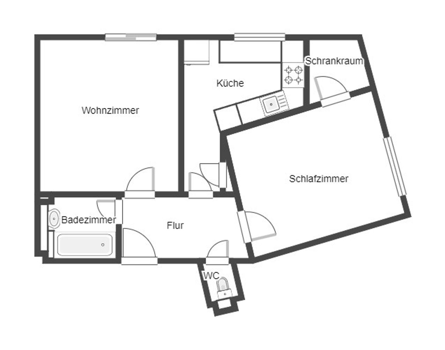 Wohnung zum Kauf 179.500 € 2 Zimmer 58,2 m²<br/>Wohnfläche 1.<br/>Geschoss Wien 1110