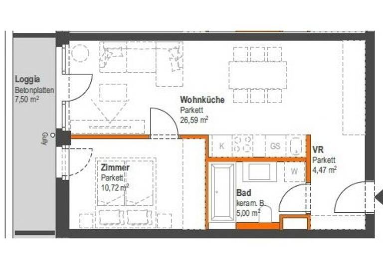 Studio zum Kauf 335.000 € 2 Zimmer 47 m² 5. Geschoss Wien 1140