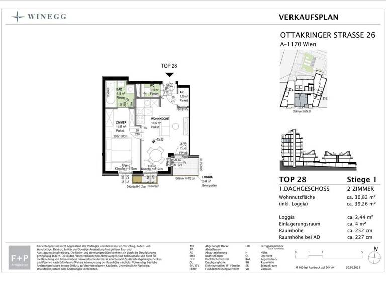 Wohnung zum Kauf - Erstbezug 344.200 € 2 Zimmer 36,8 m² 6. Geschoss Ottakringer Straße 26 Wien 1170
