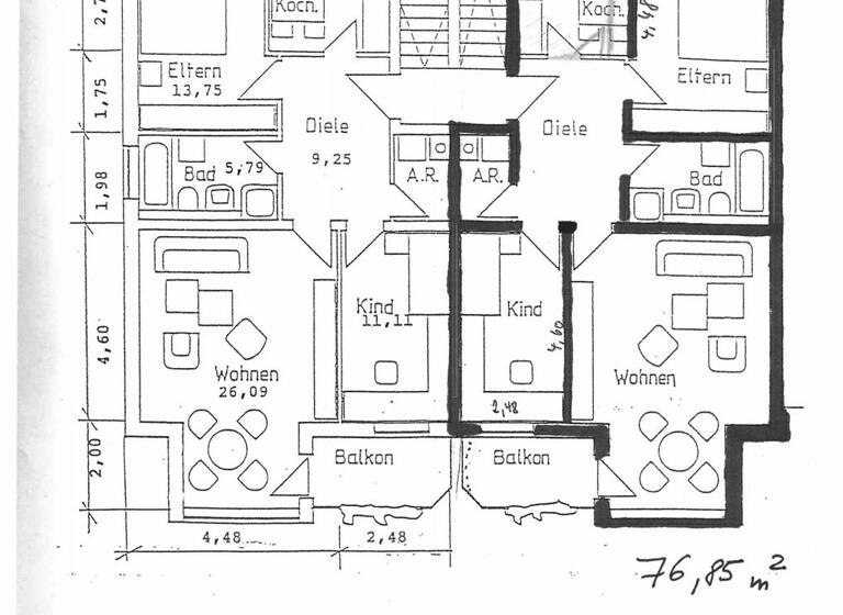 Wohnung zum Kauf 218.000 € 3 Zimmer 77 m² 2. Geschoss Hasenwende 13 Ilversgehofen Erfurt 99089