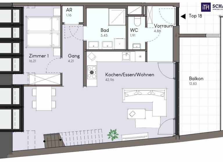 Wohnung zum Kauf - Erstbezug 522.500 € 2 Zimmer 76,8 m² 2. Geschoss Doktor Karl Renner-Platz Traiskirchen 2514