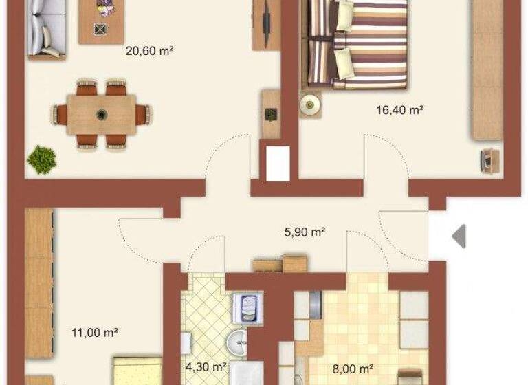 Wohnung zur Miete 320 € 3 Zimmer 63,7 m² EG frei ab 01.06.2026 Strasse des Aufbaus 11 Profen Elsteraue 06729