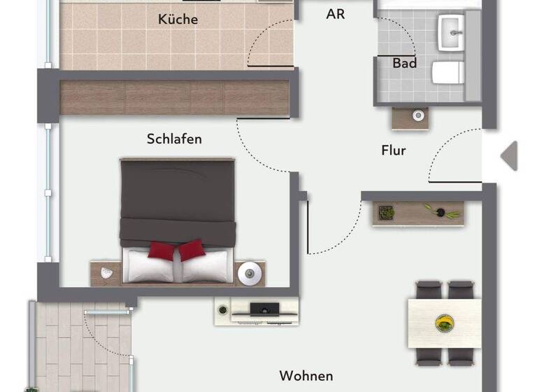 Wohnung zum Kauf 98.000 € 2 Zimmer 62 m² 2. Geschoss Innenstadt Bad Salzuflen 32105