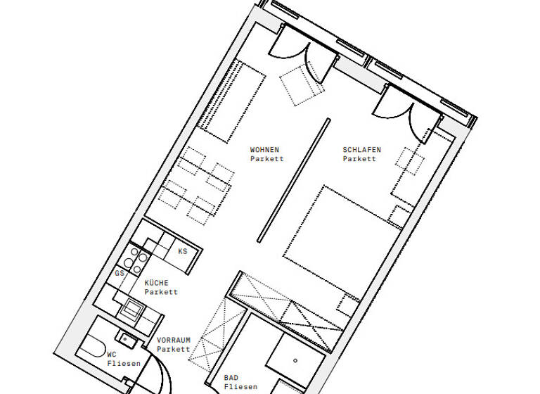 Wohnung zur Miete - Erstbezug 899 € 1,5 Zimmer 46,2 m² 13. Geschoss Wien 1220