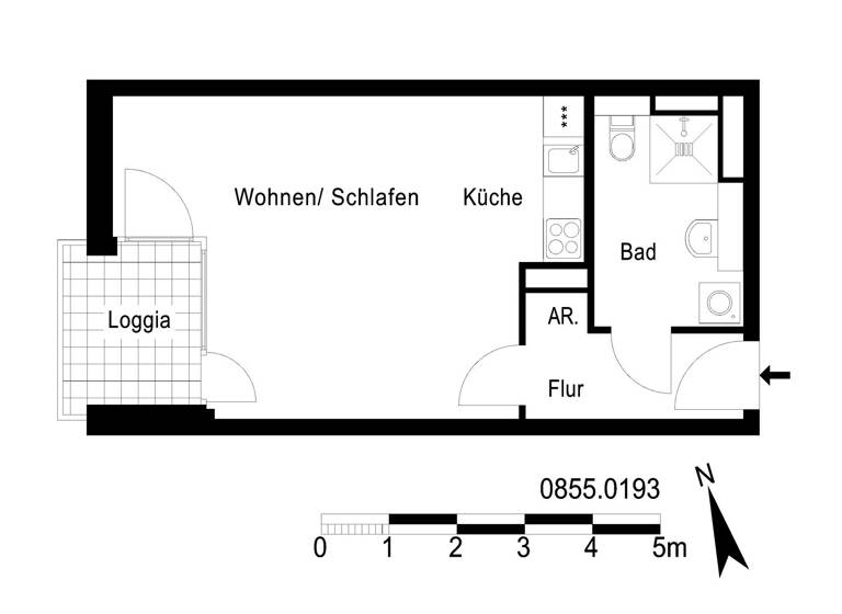Studio zur Miete 687 € 1 Zimmer 39,4 m² 2. Geschoss Senftenberger Ring 45B Märkisches Viertel Berlin 13435