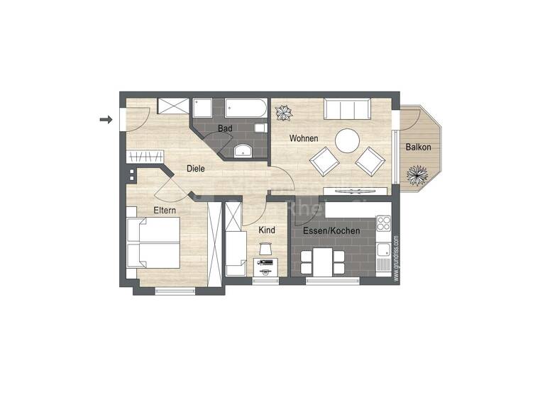 Wohnung zum Kauf 275.000 € 3 Zimmer 72 m²<br/>Wohnfläche Menden Sankt Augustin 53757