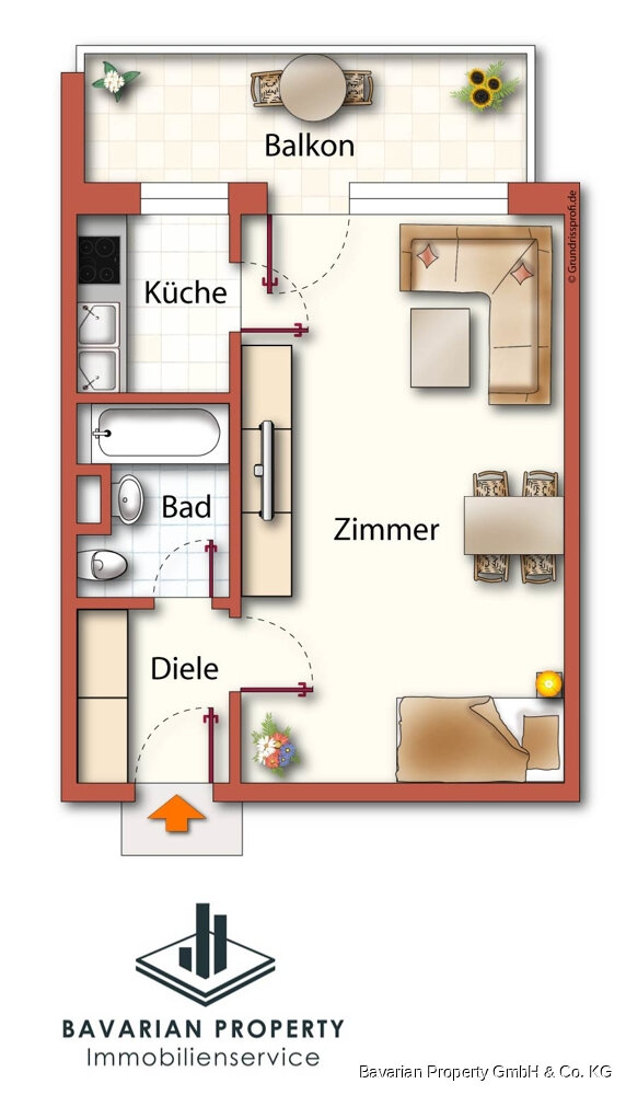 Wohnung zum Kauf 119.000 € 1 Zimmer 36,2 m²<br/>Wohnfläche 3.<br/>Geschoss Planungsbezirk 128 Straubing 94315