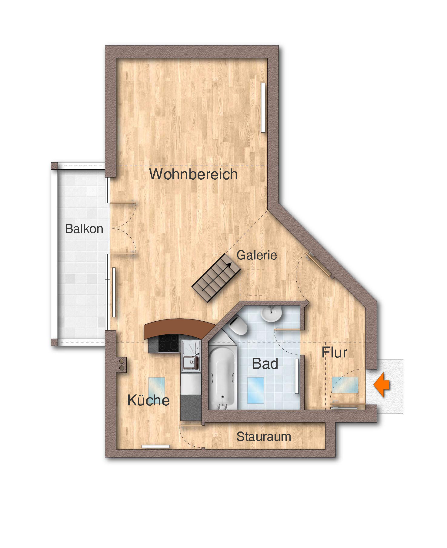 Wohnung zum Kauf 210.000 € 1 Zimmer 43 m²<br/>Wohnfläche 2.<br/>Geschoss Gartenberg Geretsried 82538