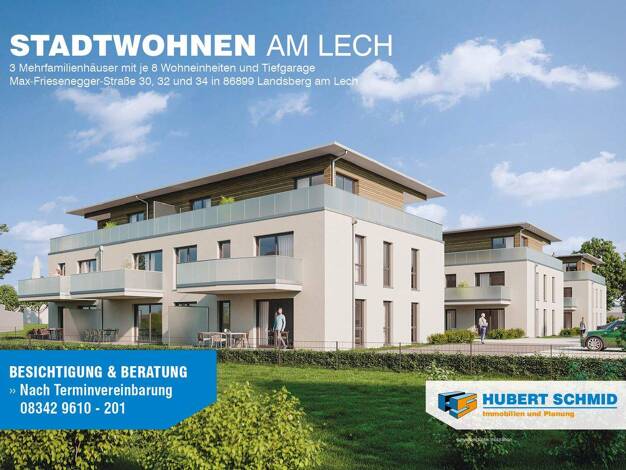 Wohnung zum Kauf - Neubau provisionsfrei 731.000 € 3 Zimmer 92,6 m² 2. Geschoss frei ab 30.06.2026 Max-Friesenegger-Straße 30 Landsberg Landsberg am Lech 86899