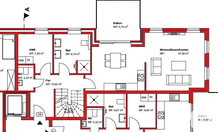 Maisonette zur Miete 1.200 € 4 Zimmer 119,7 m²<br/>Wohnfläche ab sofort<br/>Verfügbarkeit Esterfeld Meppen 49716