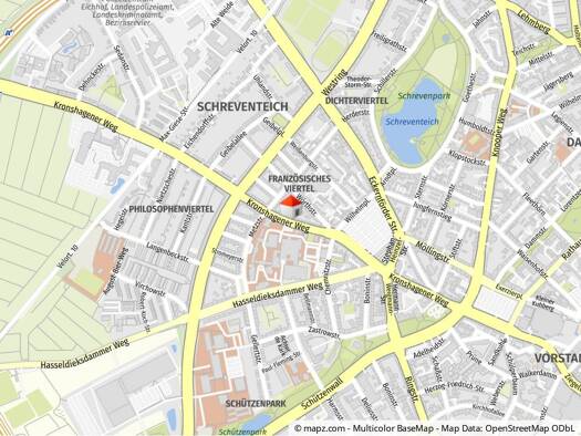 Wohnung zur Miete 490 € 2 Zimmer 49,7 m² 3. Geschoss Kronshagener Weg 26 Schreventeich Kiel 24116