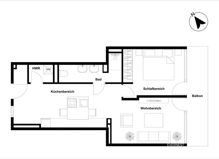 Wohnung zum Kauf 339.000 € 2 Zimmer 62 m² 2. Geschoss Waren Waren (Müritz) 17192