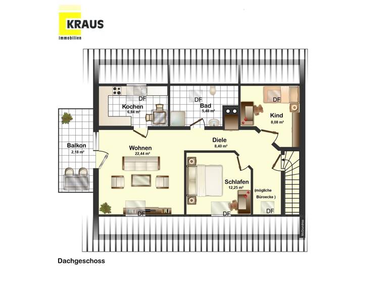 Wohnung zum Kauf 230.000 € 3 Zimmer 66 m²<br/>Wohnfläche Dachgeschoss, 2.<br/>Geschoss ab sofort<br/>Verfügbarkeit Nersingen Nersingen 89278