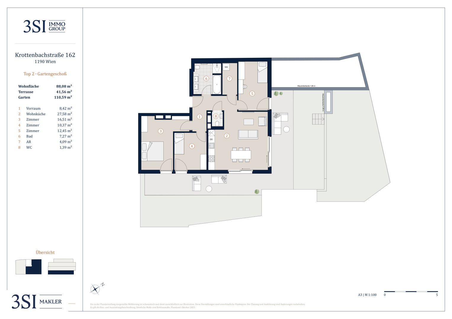 Wohnung zum Kauf 925.350 € 4 Zimmer 88,1 m²<br/>Wohnfläche 1.<br/>Geschoss Krottenbachstraße 162 Wien 1190