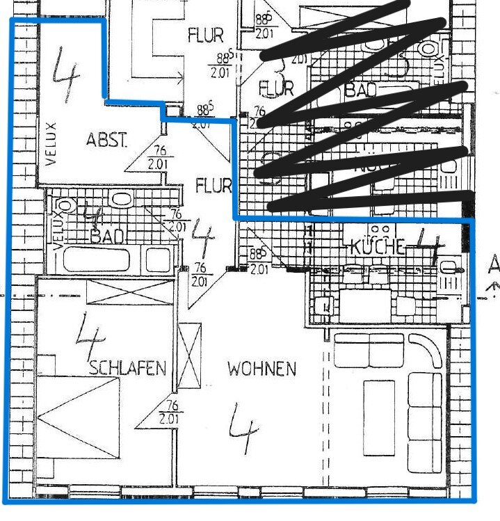 Wohnung zur Miete 590 € 2 Zimmer 73,4 m²<br/>Wohnfläche 1.<br/>Geschoss Bremervörde Bremervörde 27432