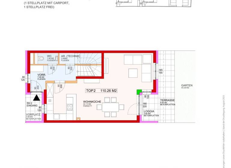 Reihenmittelhaus zur Miete 1.022 € 4 Zimmer 110,3 m² Edlitz 2842
