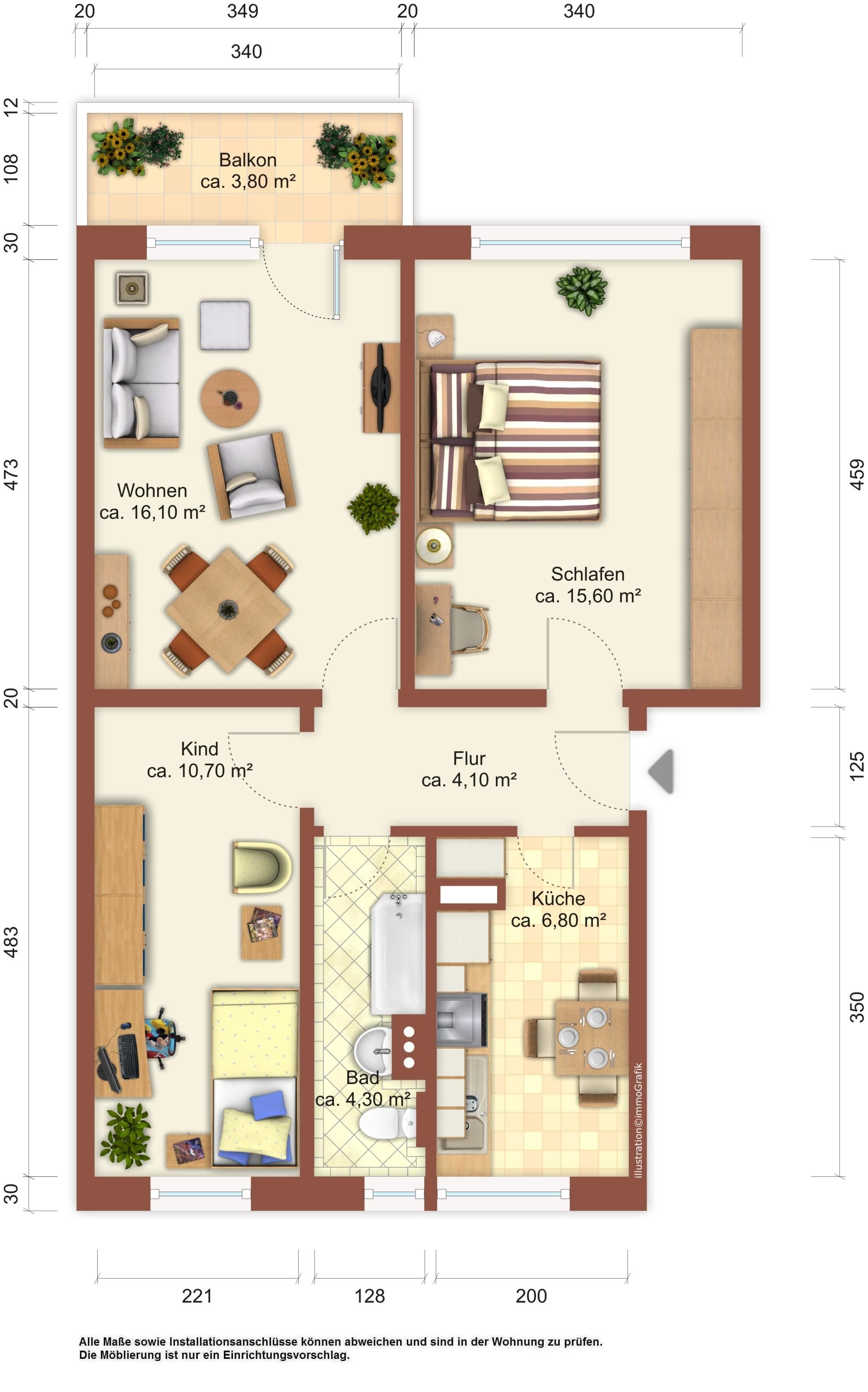 Wohnung zur Miete 341 € 3 Zimmer 60 m²<br/>Wohnfläche 1.<br/>Geschoss Daimlerstraße 18 Löbau Löbau 02708