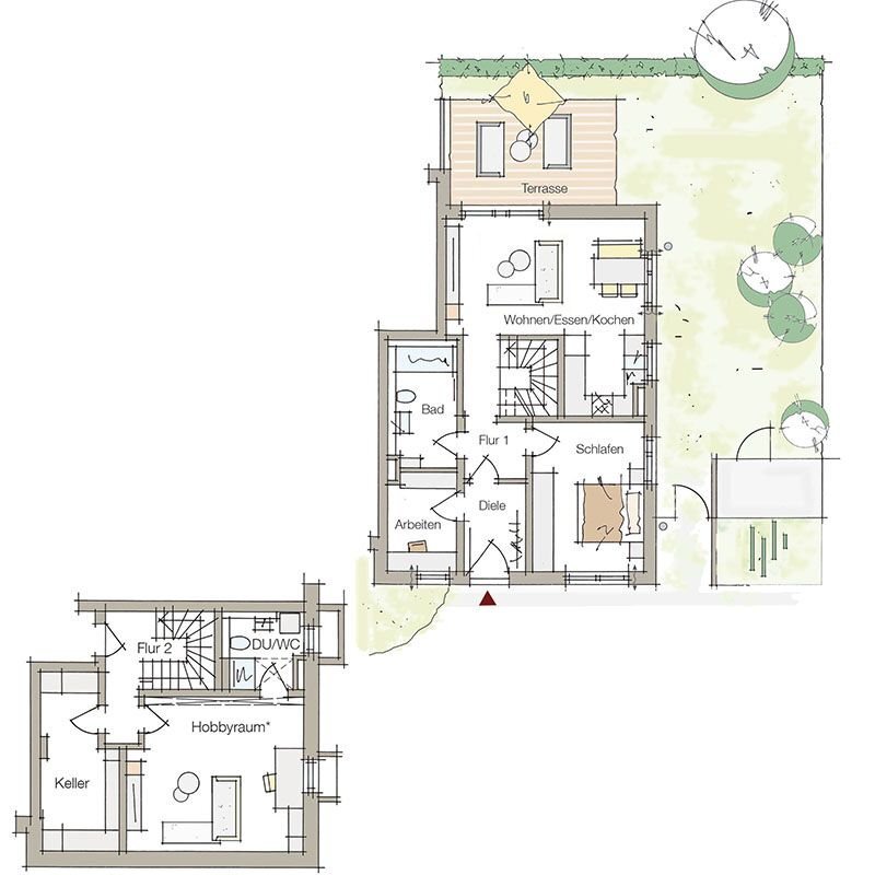 Terrassenwohnung zum Kauf provisionsfrei 779.759 € 2,5 Zimmer 75,5 m²<br/>Wohnfläche 1.<br/>Geschoss ab sofort<br/>Verfügbarkeit Schillerstraße 61a Buckenhofer Siedlung Erlangen 91054