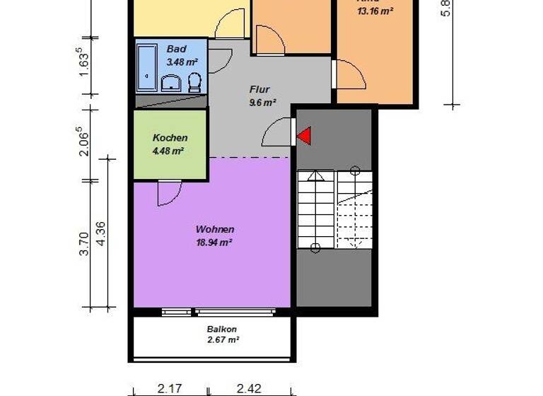 Wohnung zur Miete 358 € 4 Zimmer 76,1 m²<br/>Wohnfläche 6.<br/>Geschoss Cölpiner Str. 40 Industrieviertel Neubrandenburg 17034