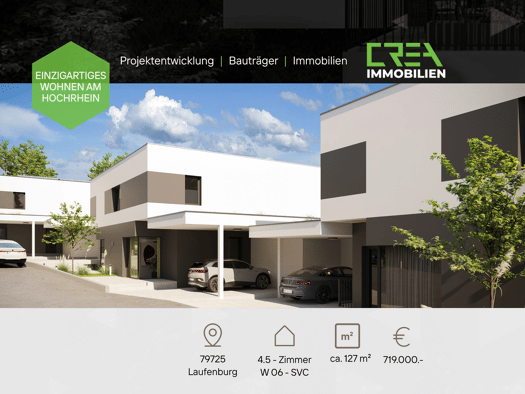 Wohnung zum Kauf - Neubau provisionsfrei 719.000 € 4,5 Zimmer 127,2 m² UG frei ab sofort Säckinger Straße 9 Laufenburg Laufenburg (Baden) 79725