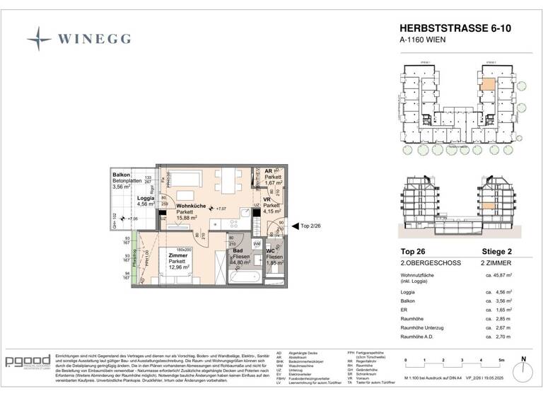 Wohnung zum Kauf - Erstbezug 301.300 € 2 Zimmer 41,3 m² 2. Geschoss Wien 1070