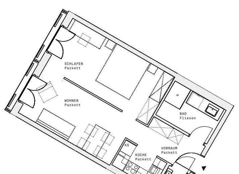 Wohnung zur Miete - Erstbezug 767 € 1,5 Zimmer 45,9 m² 10. Geschoss Wien 1220