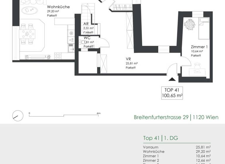 Wohnung zum Kauf 449.000 € 4 Zimmer 100,7 m² Wien 1120