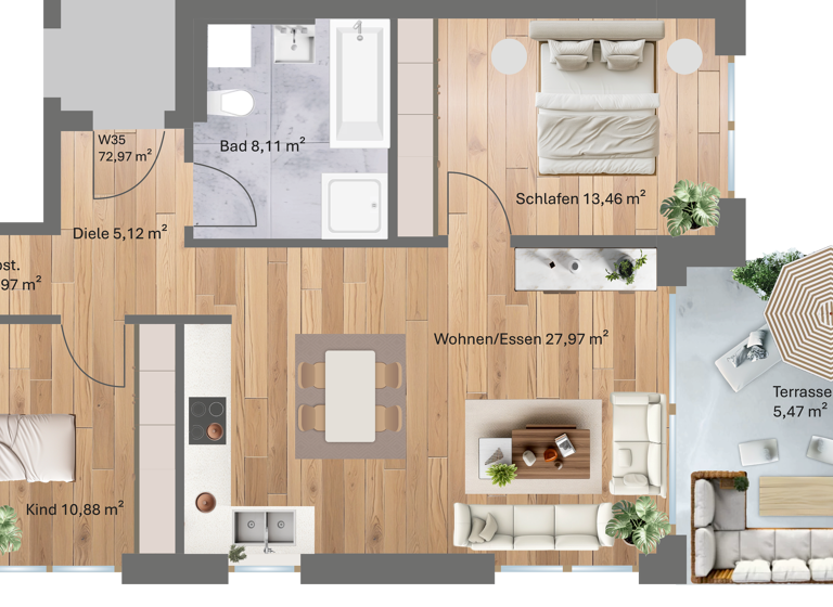 Terrassenwohnung zum Kauf - Erstbezug provisionsfrei 372.100 € 3 Zimmer 73 m² EG frei ab sofort Kirschfeldstraße 16 Töging Töging a.Inn 84513