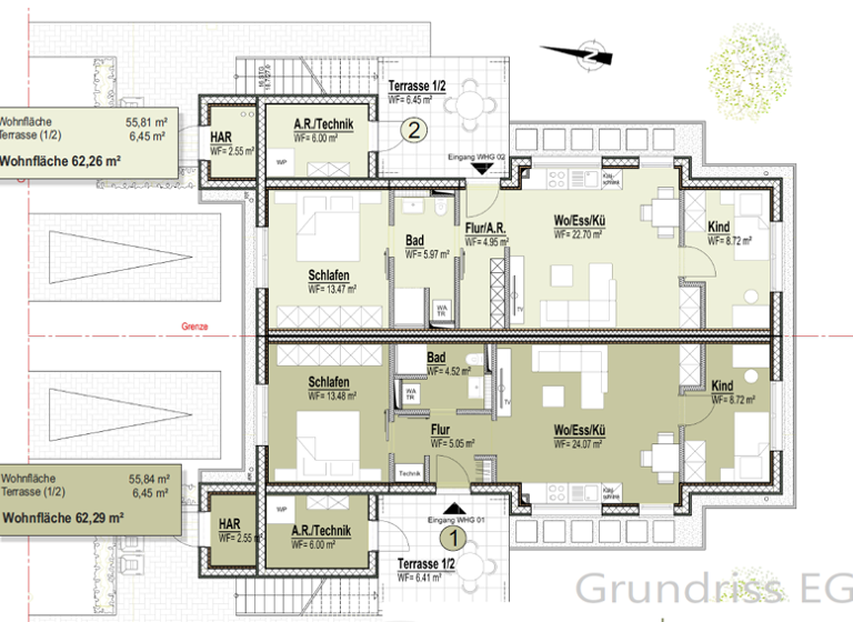 Wohnung zum Kauf provisionsfrei 285.000 € 62,3 m²<br/>Wohnfläche EG<br/>Geschoss Welschbillig Welschbillig 54298