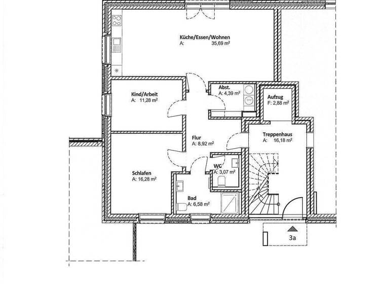 Wohnung zum Kauf provisionsfrei 380.800 € 3 Zimmer 88,9 m² 3. Geschoss Diedrich-Dannemann-Str. 270 a Südmoslesfehn Wardenburg 26203