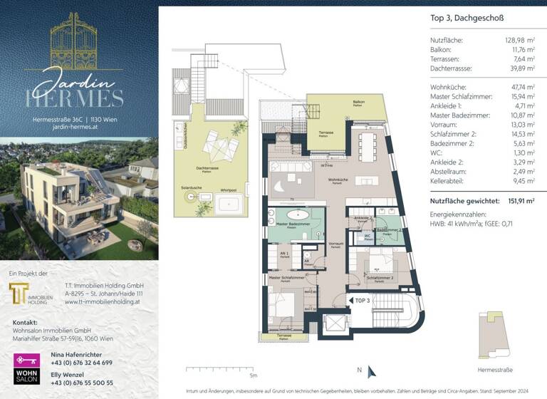 WG-Zimmer zum Kauf - Erstbezug 1.779.278 € 3 Zimmer 115,7 m² 2. Geschoss Hermesstraße 36C Wien 1130