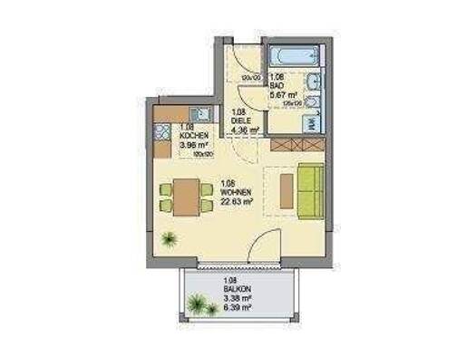Studio zur Miete 450 € 1 Zimmer 40 m² frei ab sofort Straubing 94315