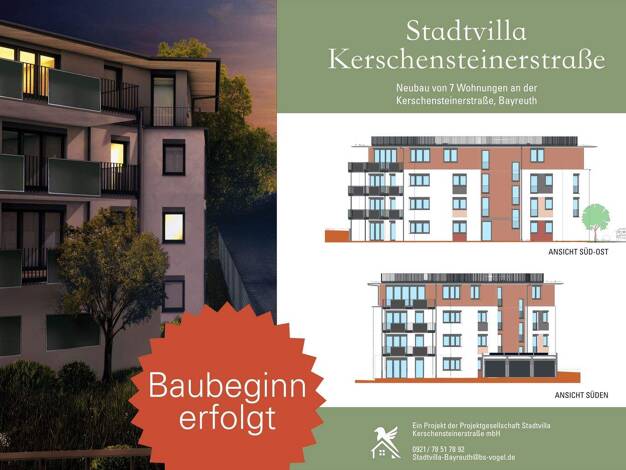 Penthouse zum Kauf - Erstbezug provisionsfrei 632.000 € 3 Zimmer 105,3 m² 3. Geschoss frei ab sofort Kerschensteinerstraße Hammerstatt Bayreuth 95448