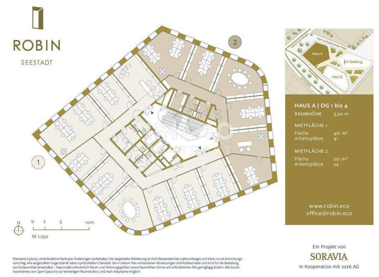 Bürofläche zur Miete - Erstbezug 14,45 € Wien 1220