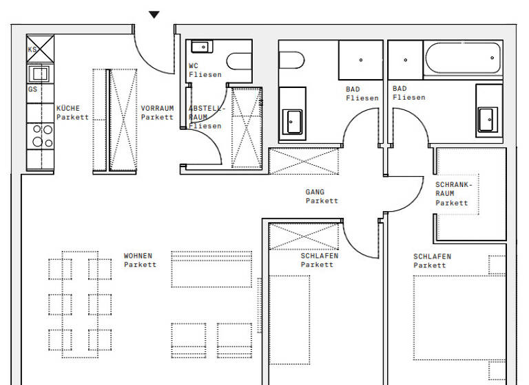 Wohnung zur Miete - Erstbezug 1.817 € 3 Zimmer 91,9 m² 15. Geschoss Wien 1220