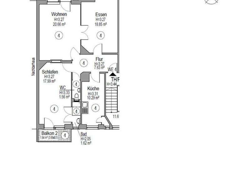 Wohnung zum Kauf 499.000 € 3 Zimmer 83 m² 1. Geschoss Sachsenhausen Frankfurt am Main 60598