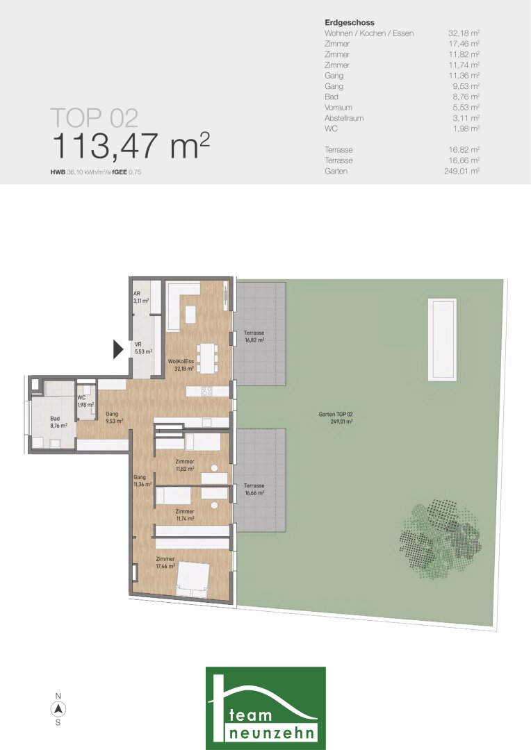 Wohnung zum Kauf provisionsfrei 528.436 € 4 Zimmer 113,4 m²<br/>Wohnfläche EG<br/>Geschoss Janzgasse 22 Eggenberg Graz 8020