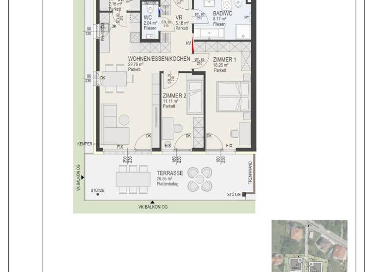 Wohnung zum Kauf 608.850 € 3 Zimmer 76,7 m² Innere Stadt Klagenfurt am Wörthersee 9020