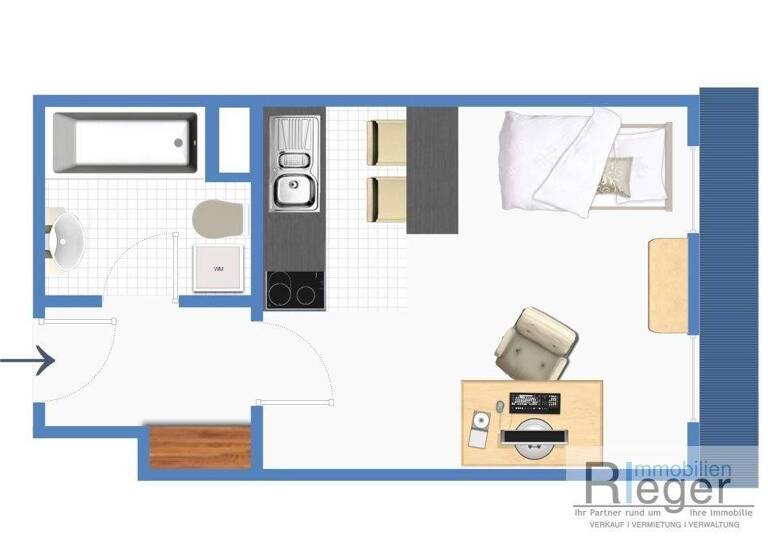 Studio zur Miete 500 € 1 Zimmer 26 m² 3. Geschoss Innenstadt Hof 95028