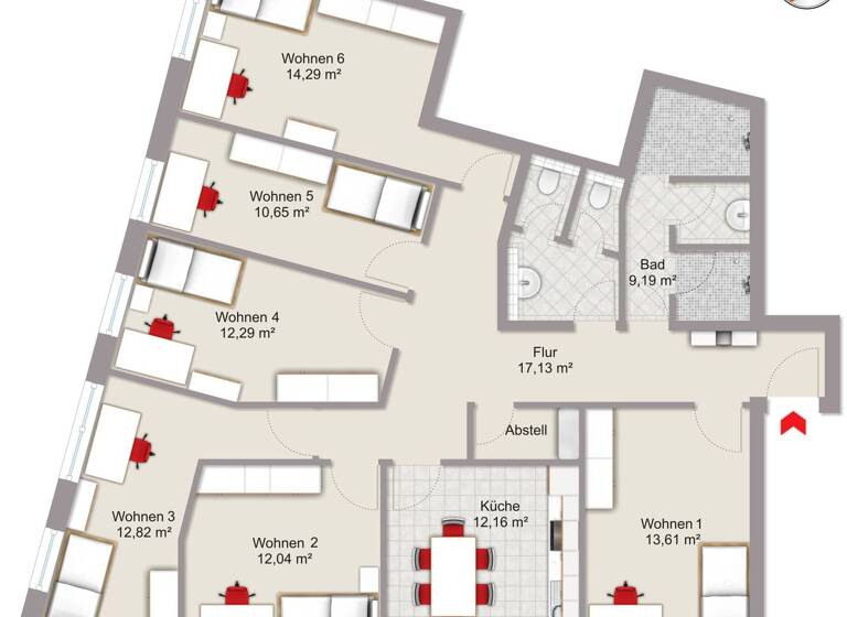 Studio zur Miete 550 € 1 Zimmer 12,3 m² frei ab 01.07.2026 Harburg Hamburg 21073