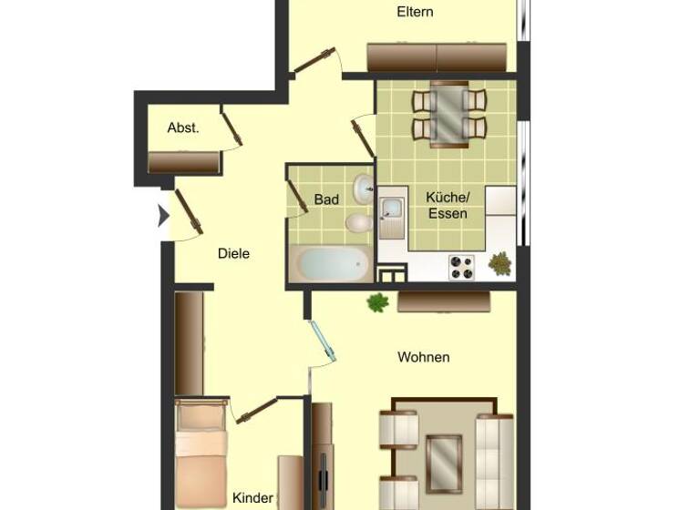 Wohnung zur Miete 499 € 3 Zimmer 81 m²<br/>Wohnfläche 2.<br/>Geschoss Zur Zinsenbach 48 Weidenau Siegen 57076
