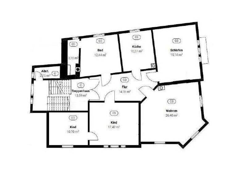 Wohnung zur Miete 860 € 4 Zimmer 115 m² 2. Geschoss frei ab sofort Gotha 99867
