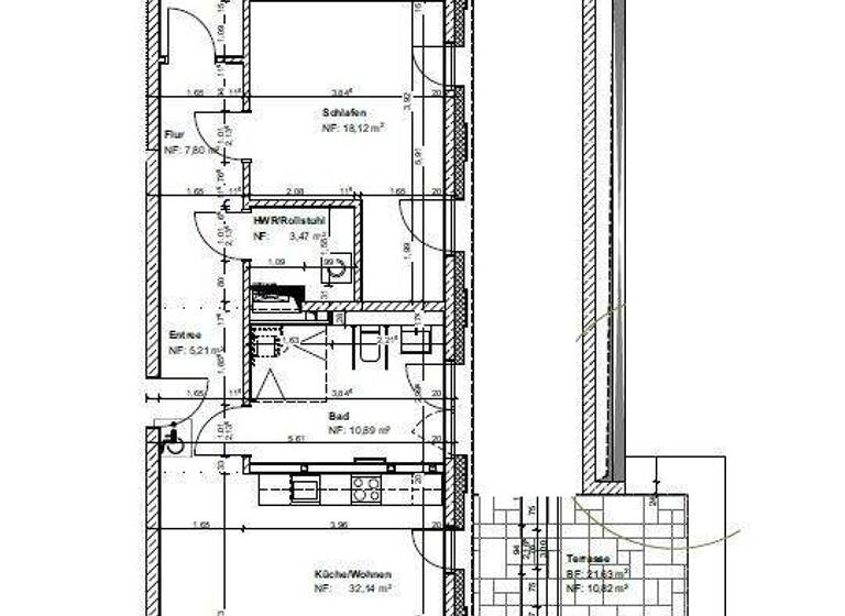 Terrassenwohnung zur Miete - Erstbezug 1.550 € 3 Zimmer 106 m² EG Hildesheimer Straße 442 Döhren Hannover 30519