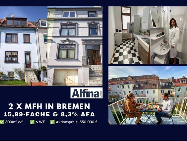 Mehrfamilienhaus zum Kauf als Kapitalanlage geeignet 549.500 € 17 Zimmer 300 m² 265 m² Grundstück Westend Bremen 28217