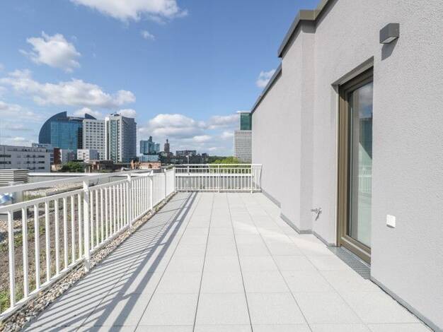 Penthouse zur Miete - Erstbezug 1.877 € 3 Zimmer 98,8 m² 5. Geschoss frei ab 16.12.2025 Karoline-Veith-Straße 37 Bockenheim Frankfurt-Bockenheim 60486