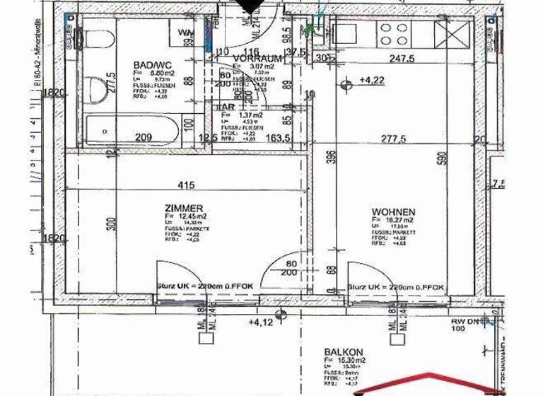 Wohnung zur Miete 493 € 2 Zimmer 7. Geschoss frei ab 01.05.2026 Brauquartier Puntigam Graz 8055